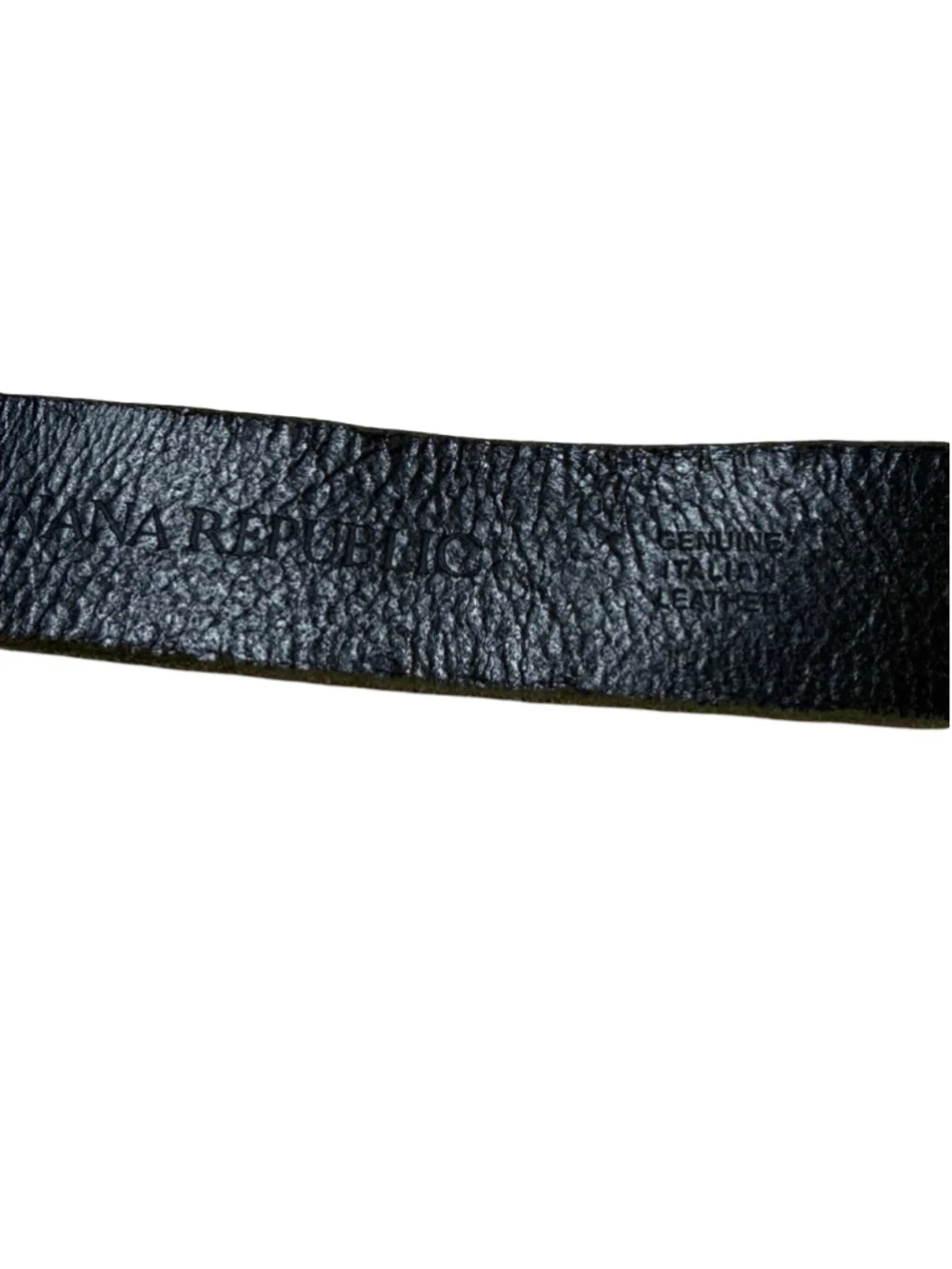 Banana Republic Black Italian Leather Belt Silver Slide Buckle Minimalist